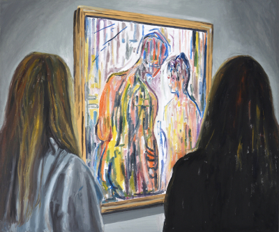 Noach and Elia looking at Munch ©Peter Weidenbaum